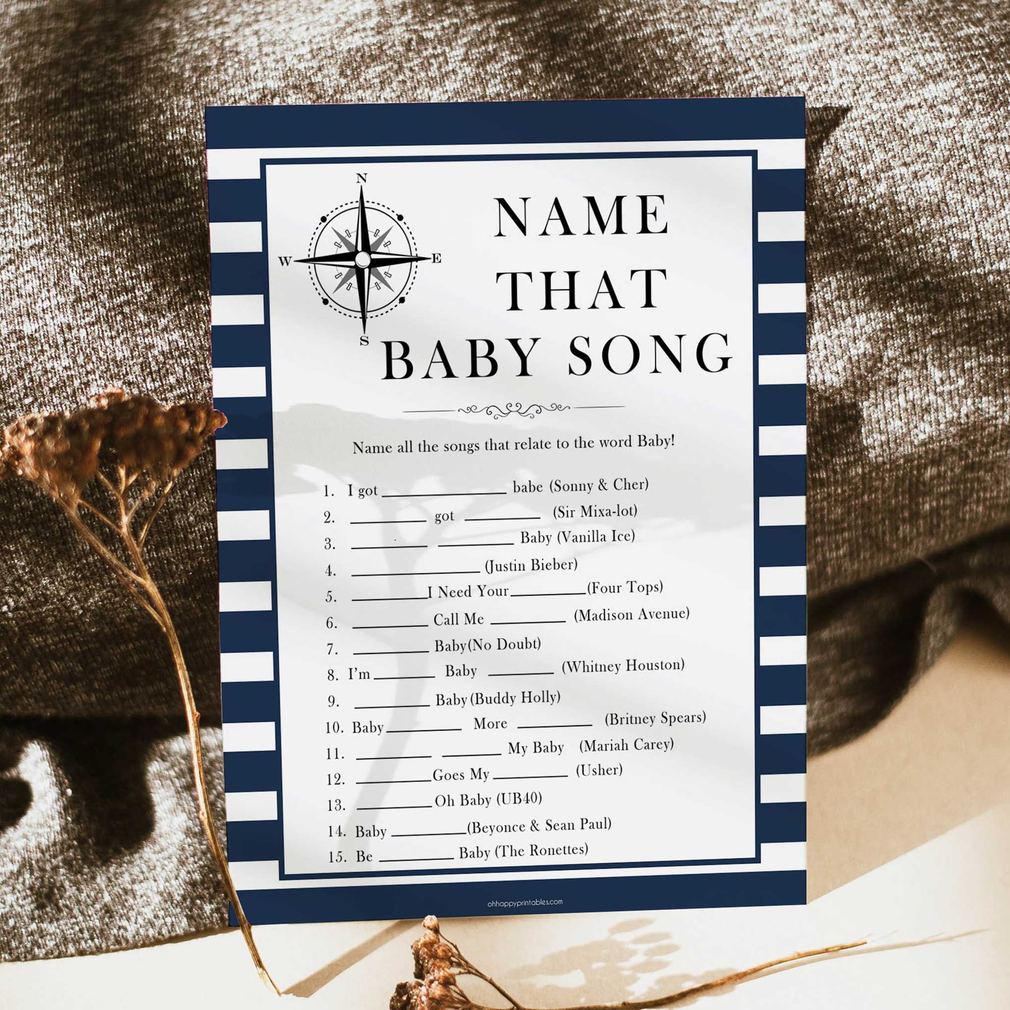 Nautical baby shower games, name that baby song baby shower games, printable baby shower games, baby shower games, fun baby games, ahoy its a boy, popular baby shower games, sailor baby games, boat baby games