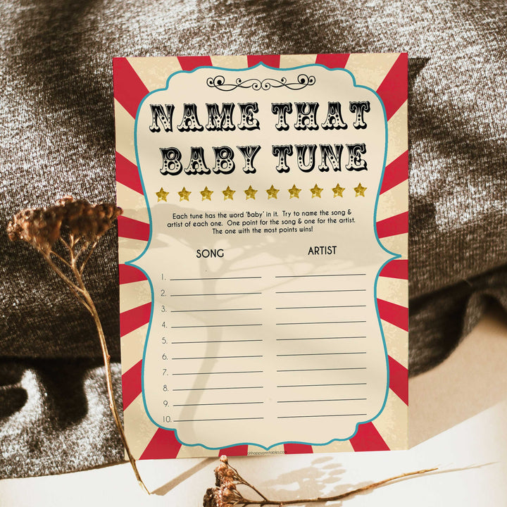 Circus name that baby tune baby shower games, circus baby games, carnival baby games, printable baby games, fun baby games, popular baby games, carnival baby shower, carnival theme