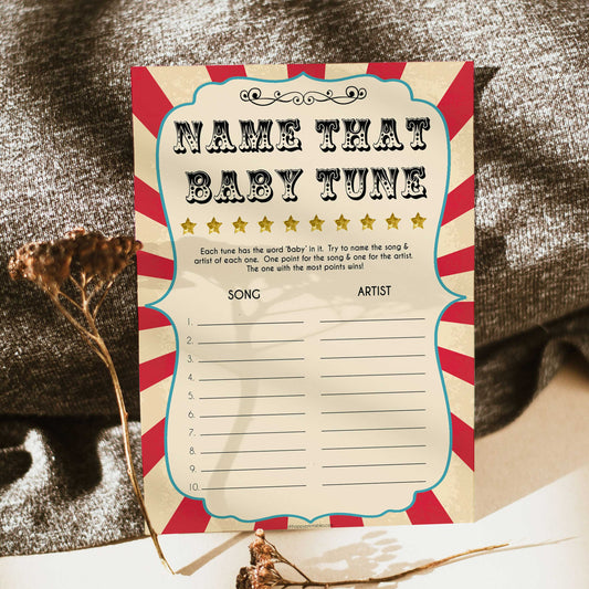 Circus name that baby tune baby shower games, circus baby games, carnival baby games, printable baby games, fun baby games, popular baby games, carnival baby shower, carnival theme