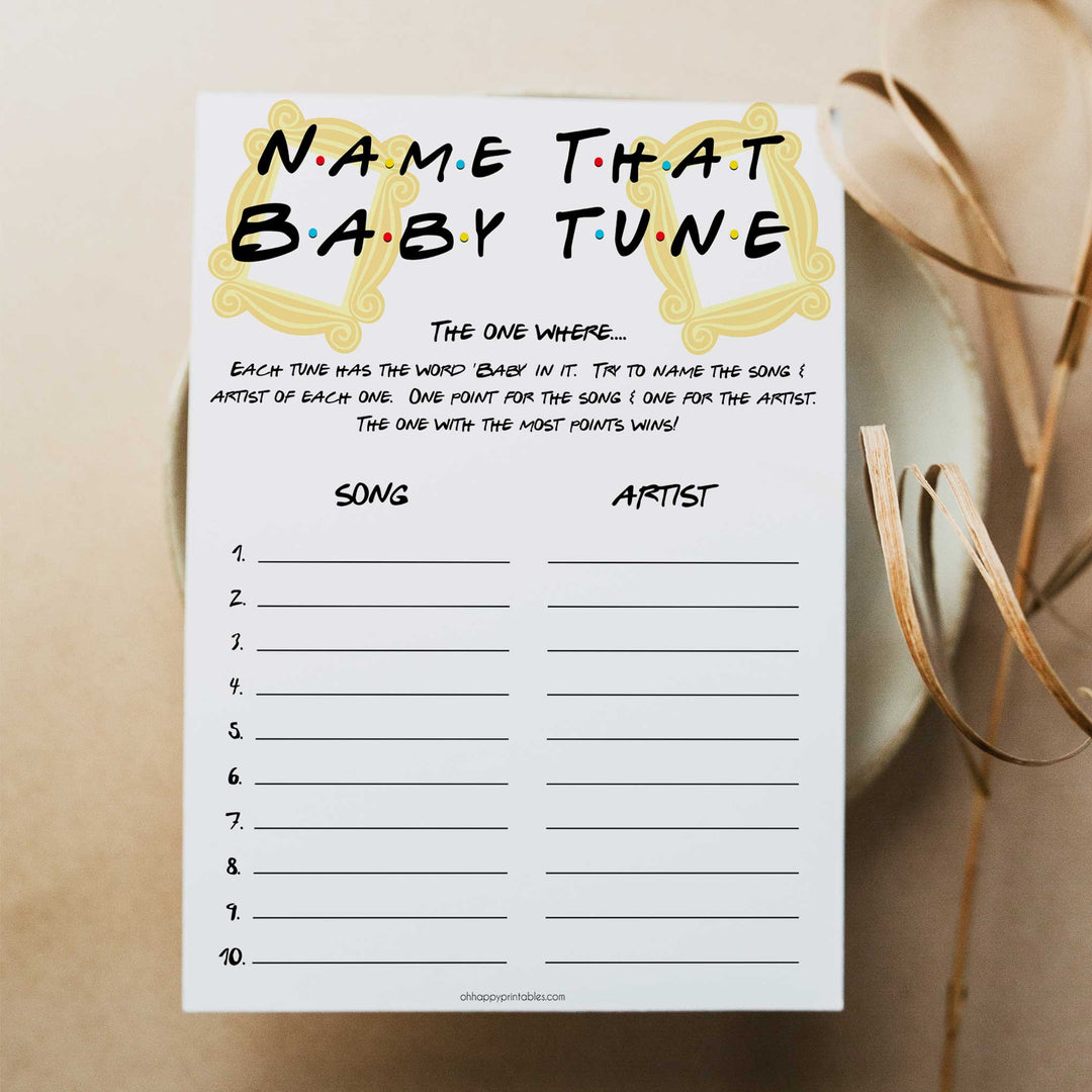 name that baby tune, Printable baby shower games, friends fun baby games, baby shower games, fun baby shower ideas, top baby shower ideas, friends baby shower, friends baby shower ideas