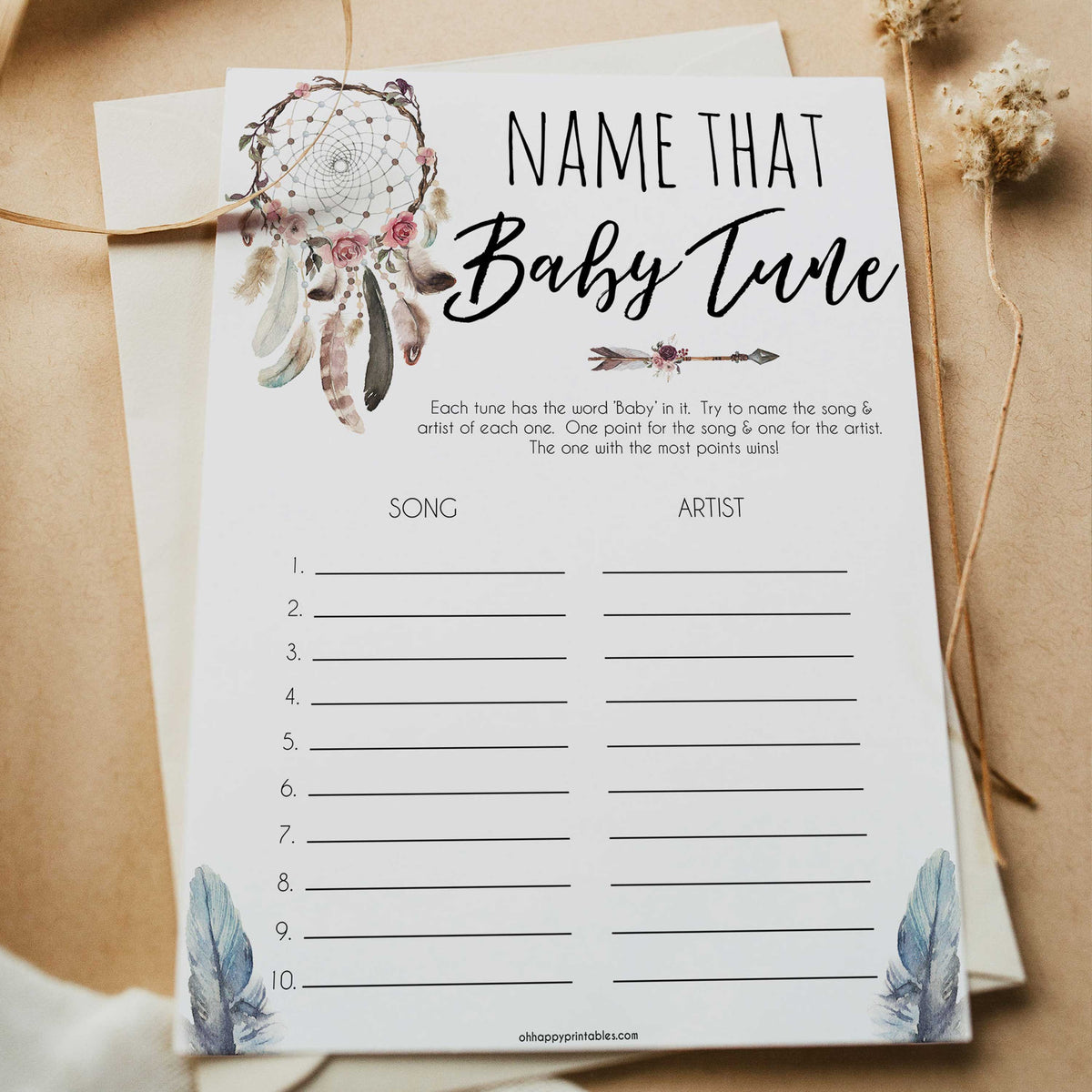 Boho baby games, name that baby tune baby game, fun baby games, printable baby games, top 10 baby games, boho baby shower, baby games, hilarious baby games