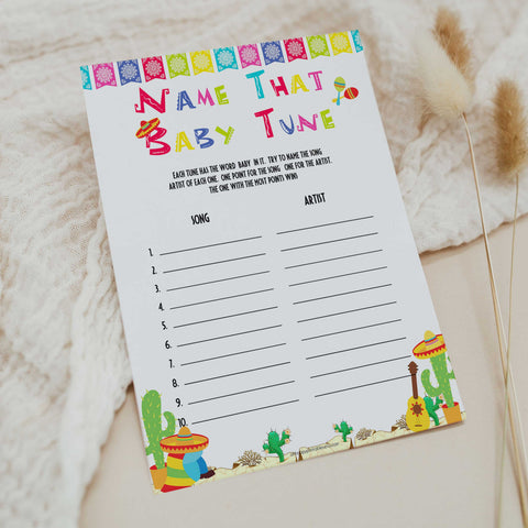 name that baby tune game, Printable baby shower games, Mexican fiesta fun baby games, baby shower games, fun baby shower ideas, top baby shower ideas, fiesta shower baby shower, fiesta baby shower ideas