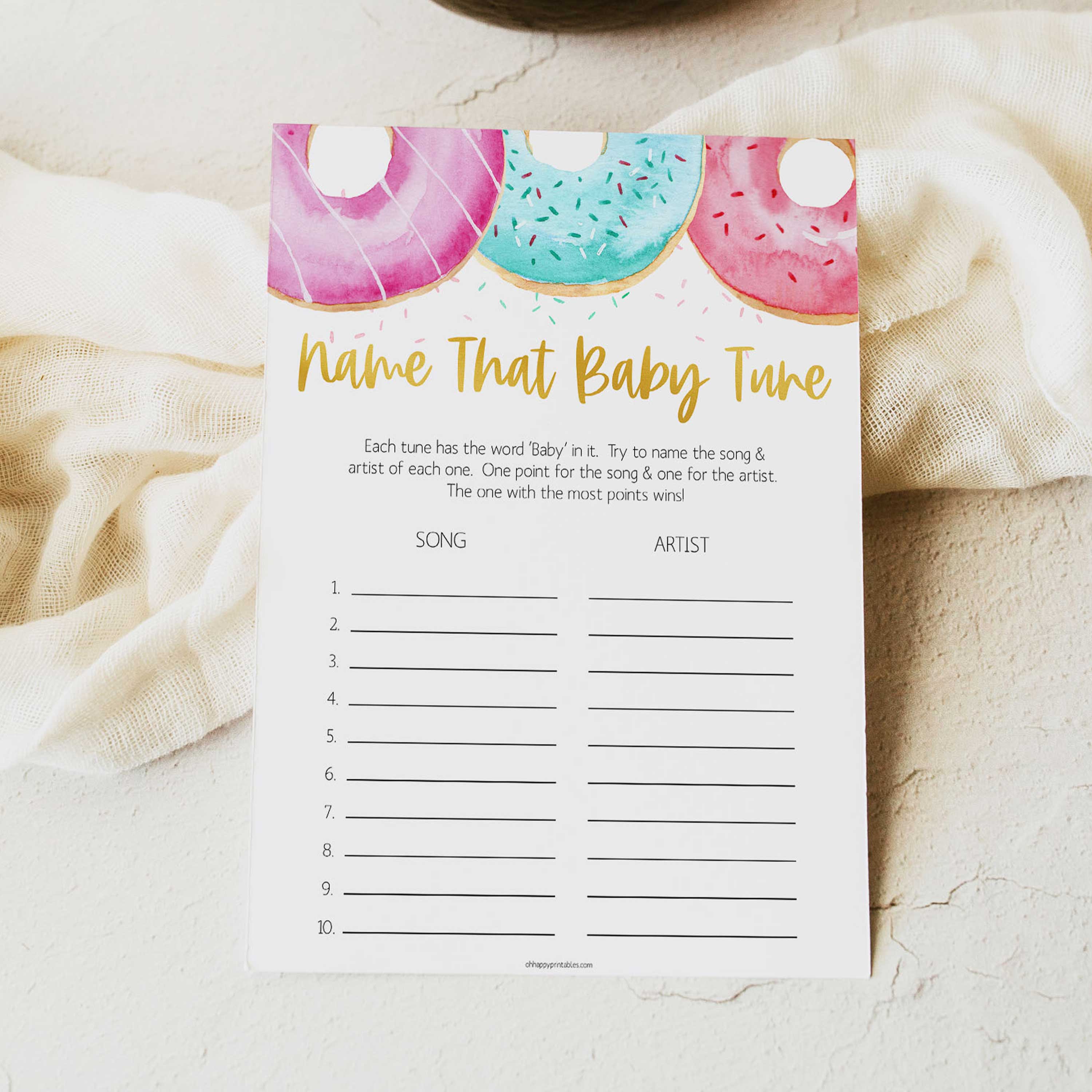 name that baby tune game, Printable baby shower games, donut baby games, baby shower games, fun baby shower ideas, top baby shower ideas, donut sprinkles baby shower, baby shower games, fun donut baby shower ideas