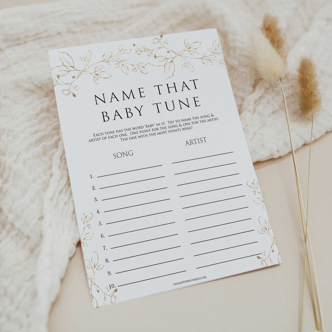 name that baby tune game, Printable baby shower games, gold leaf baby games, baby shower games, fun baby shower ideas, top baby shower ideas, gold leaf baby shower, baby shower games, fun gold leaf baby shower ideas