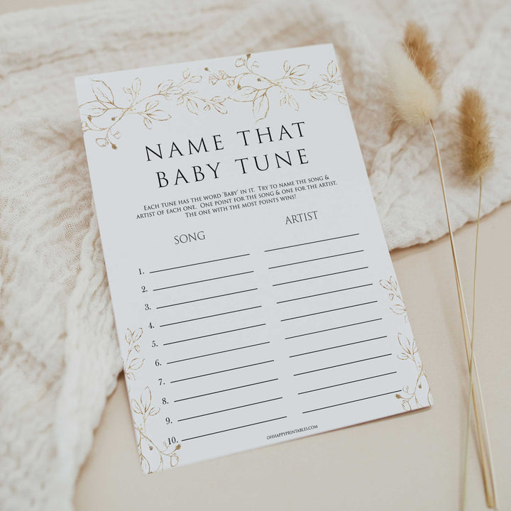 name that baby tune game, Printable baby shower games, gold leaf baby games, baby shower games, fun baby shower ideas, top baby shower ideas, gold leaf baby shower, baby shower games, fun gold leaf baby shower ideas