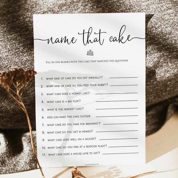 minimalist bridal shower games, name that cake, bridal shower games bundle, printable bridal games, bridal shower games, how knows the bridal, top bridal shower games