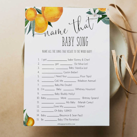 name that baby song game, Printable baby shower games, little cutie baby games, baby shower games, fun baby shower ideas, top baby shower ideas, little cutie baby shower, baby shower games, fun little cutie baby shower ideas, citrus baby shower games, citrus baby shower, orange baby shower