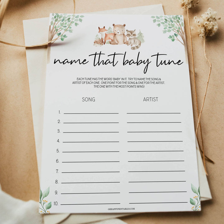 name that baby tune game, Printable baby shower games, woodland animals baby games, baby shower games, fun baby shower ideas, top baby shower ideas, woodland baby shower, baby shower games, fun woodland animals baby shower ideas