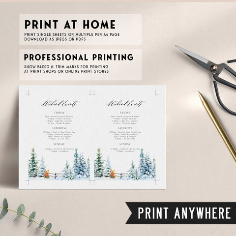 Fully editable and printable mountain cabin invitation with a mountain design. Perfect for a snowy cabin mountain bridal shower
