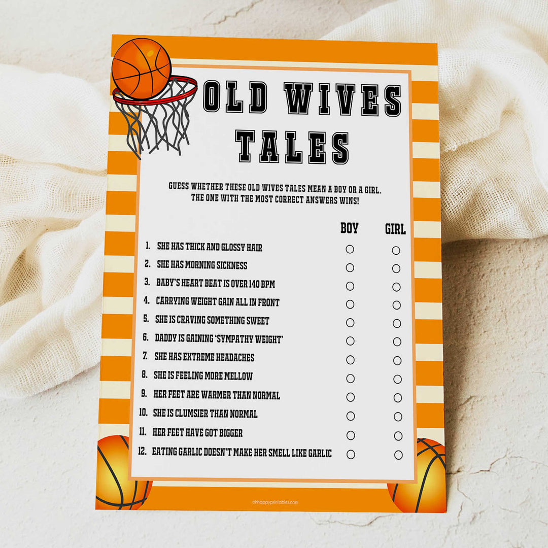 Old wives tales, baby wives tales, Printable baby shower games, basketball fun baby games, baby shower games, fun baby shower ideas, top baby shower ideas, basketball baby shower, basketball baby shower ideas
