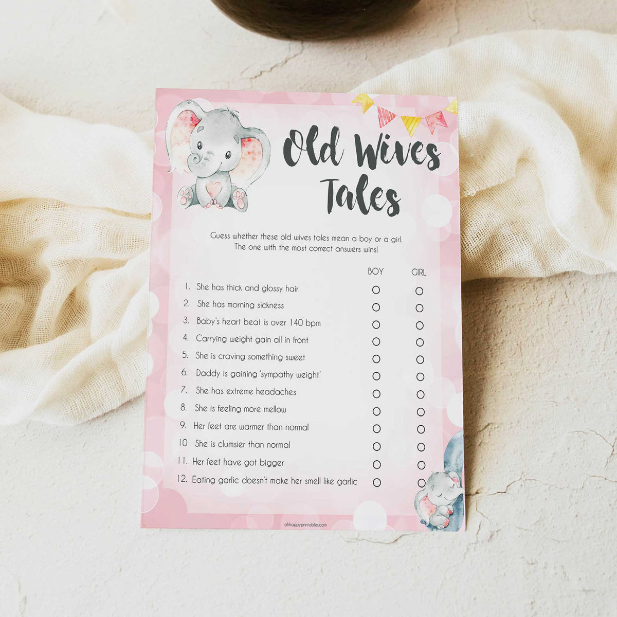 old wives tales, Printable baby shower games, fun abby games, baby shower games, fun baby shower ideas, top baby shower ideas, pink elephant baby shower, pink baby shower ideas