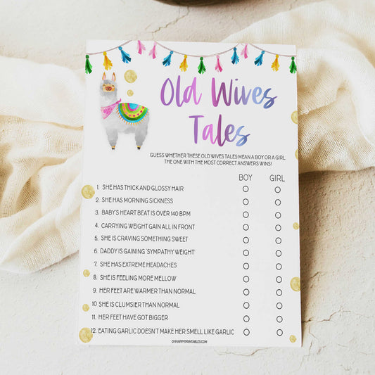 old wives tales baby games, Printable baby shower games, llama fiesta fun baby games, baby shower games, fun baby shower ideas, top baby shower ideas, Llama fiesta shower baby shower, fiesta baby shower ideas
