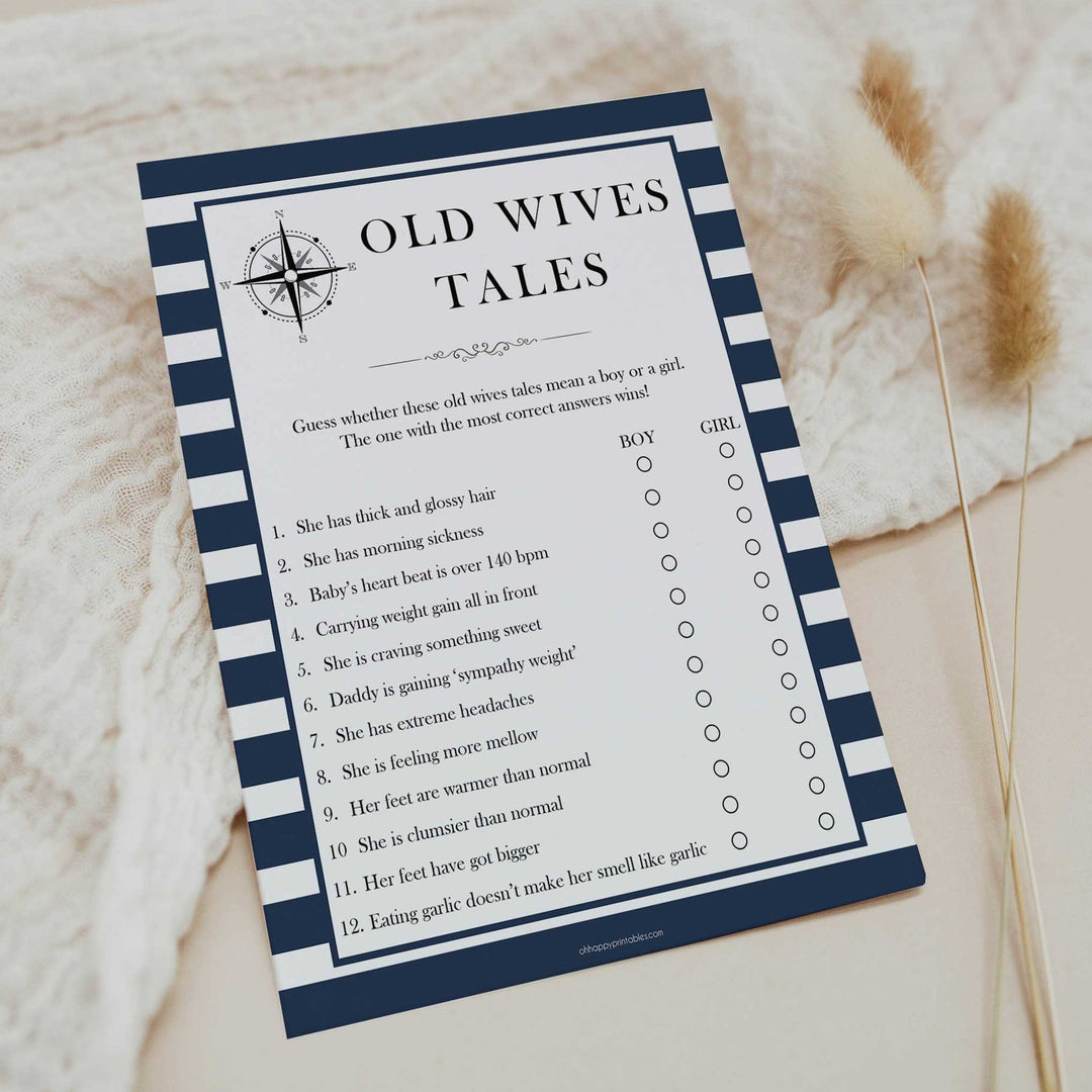 old wives tales game, old wives tales baby, Printable baby shower games, nautical baby shower games, nautical baby games, fun baby shower games, top baby shower ideas