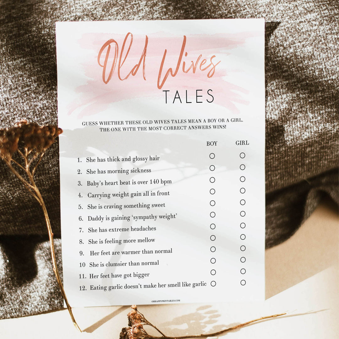 Pink swash baby games, old wives tale, printable baby games, fun baby games, pink baby shower, top baby games, fun baby games, its a girl baby game