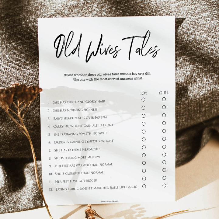 old wives tales baby games, printable baby shower games, gender neutral baby shower games, fun baby shower ideas