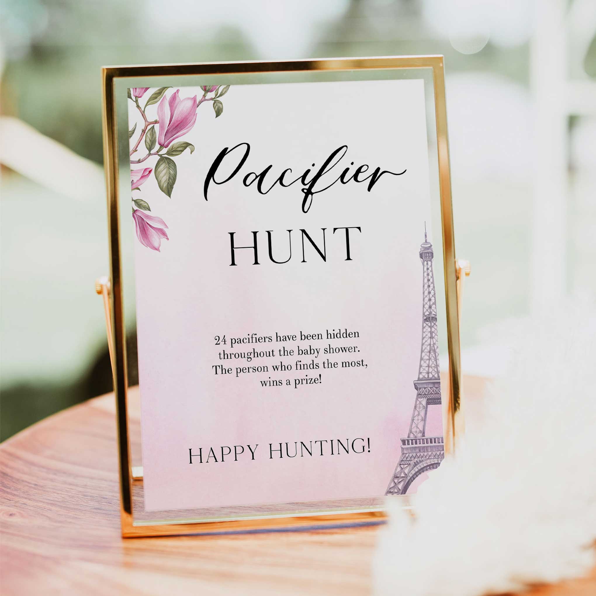 Pacifier Hunt - Parisian Printable Baby Games – OhHappyPrintables