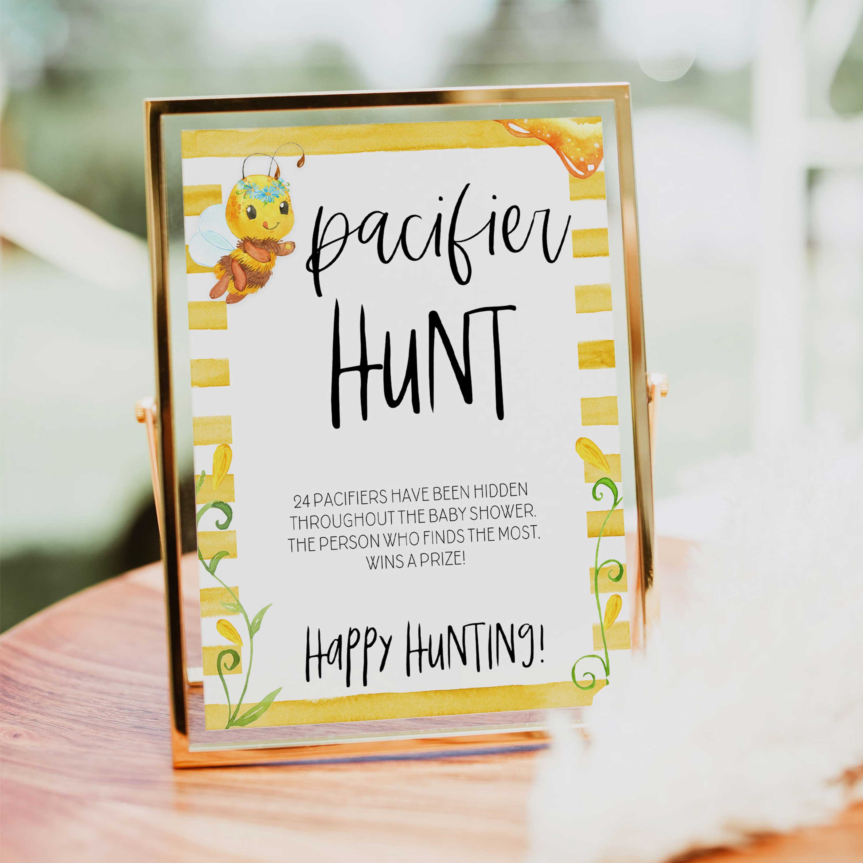 Pacifier hunt game, Printable baby shower games, mommy bee fun baby games, baby shower games, fun baby shower ideas, top baby shower ideas, mommy to bee baby shower, friends baby shower ideas