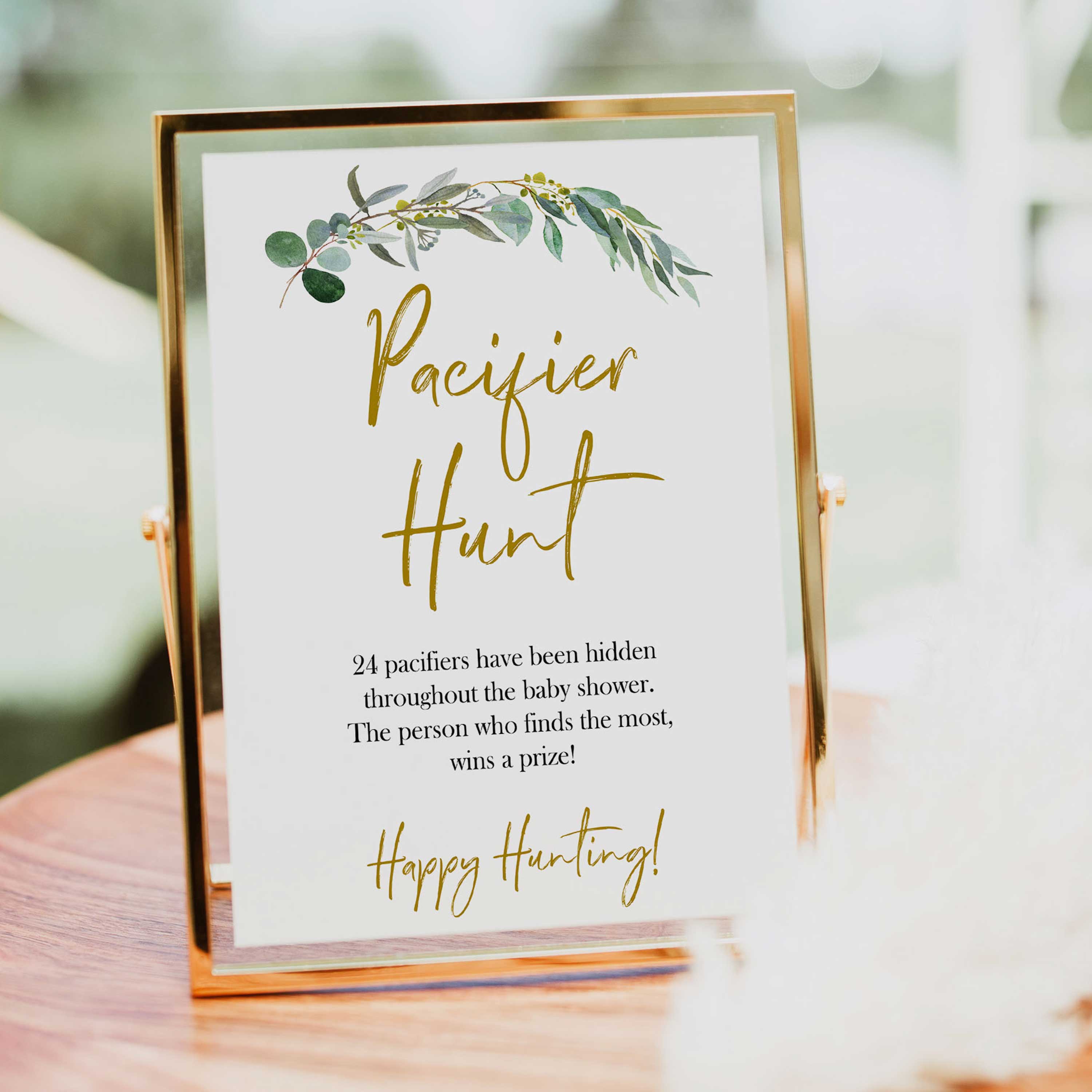 Pacifier Hunt - Eucalyptus Printable Baby Games – OhHappyPrintables