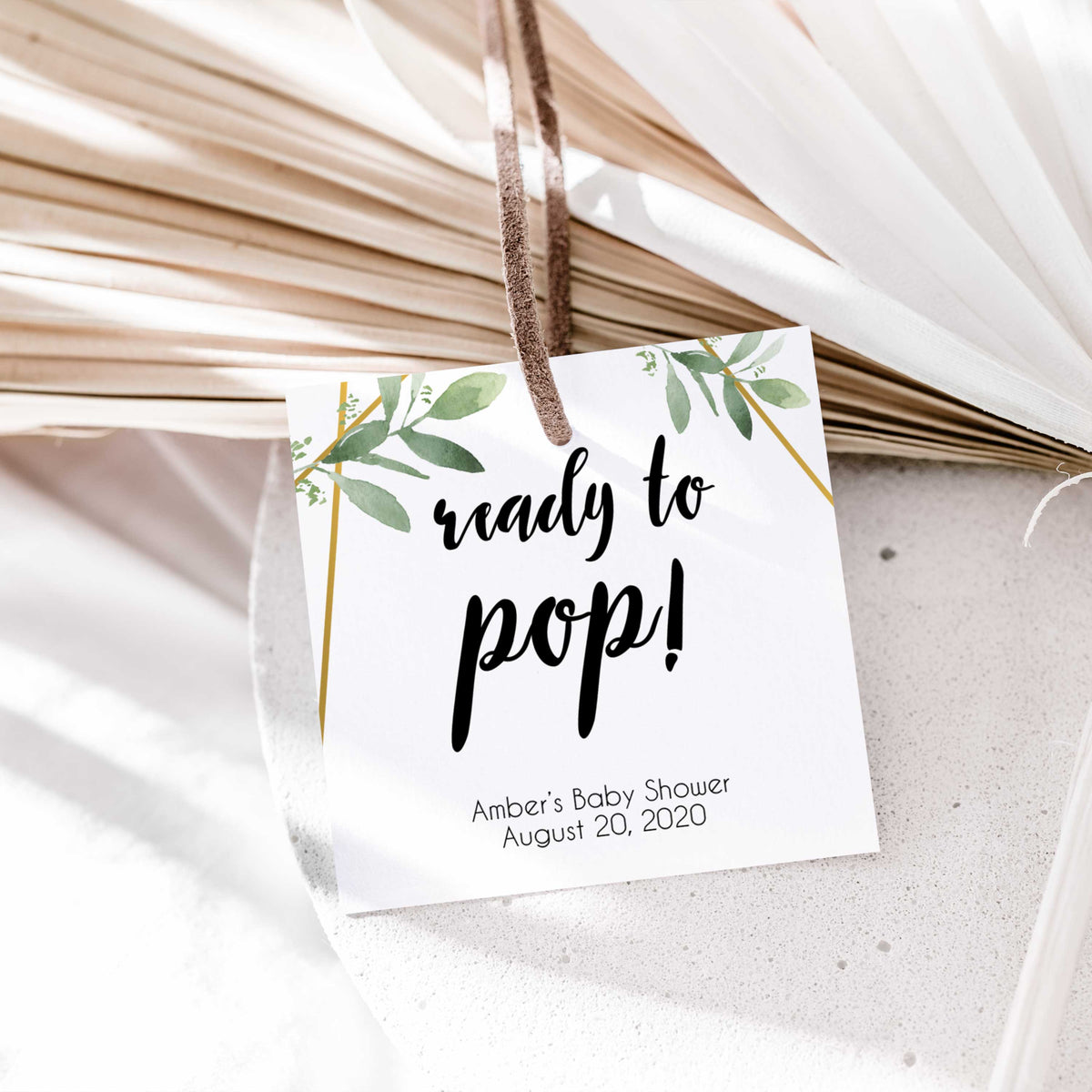 ready to pop tags, pop tags, Printable baby shower games, geometric fun baby games, baby shower games, fun baby shower ideas, top baby shower ideas, gold baby shower, blue baby shower ideas