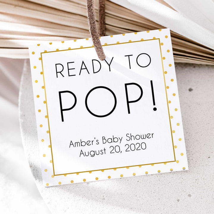 ready to pop baby tags, Printable baby shower games, baby gold dots fun baby games, baby shower games, fun baby shower ideas, top baby shower ideas, gold glitter shower baby shower, friends baby shower ideas
