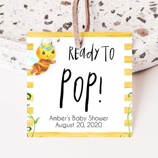 ready to pop tags, pop baby tags, Printable baby shower games, mommy bee fun baby games, baby shower games, fun baby shower ideas, top baby shower ideas, mommy to bee baby shower, friends baby shower ideas