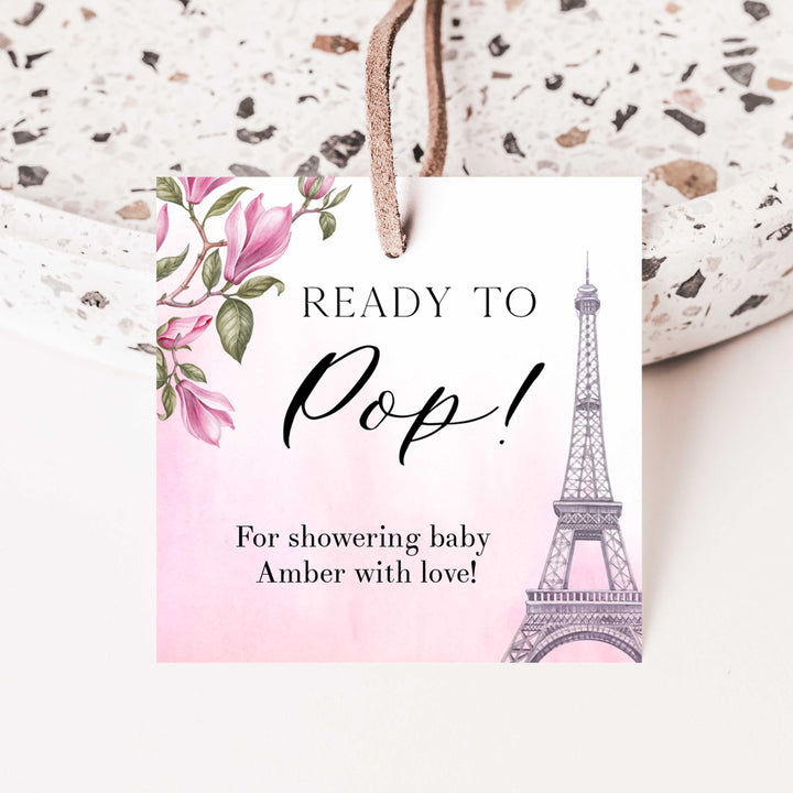 ready to pop tags, Paris baby shower games, printable baby shower games, Parisian baby shower games, fun baby shower games