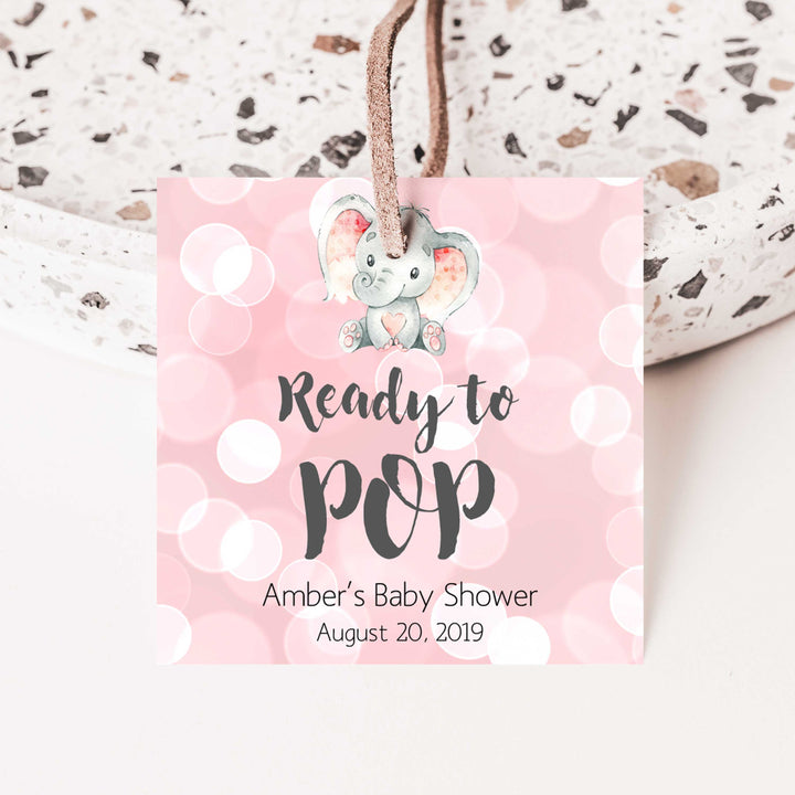 Ready to pop tags, Printable baby shower games, fun abby games, baby shower games, fun baby shower ideas, top baby shower ideas, pink elephant baby shower, pink baby shower ideas