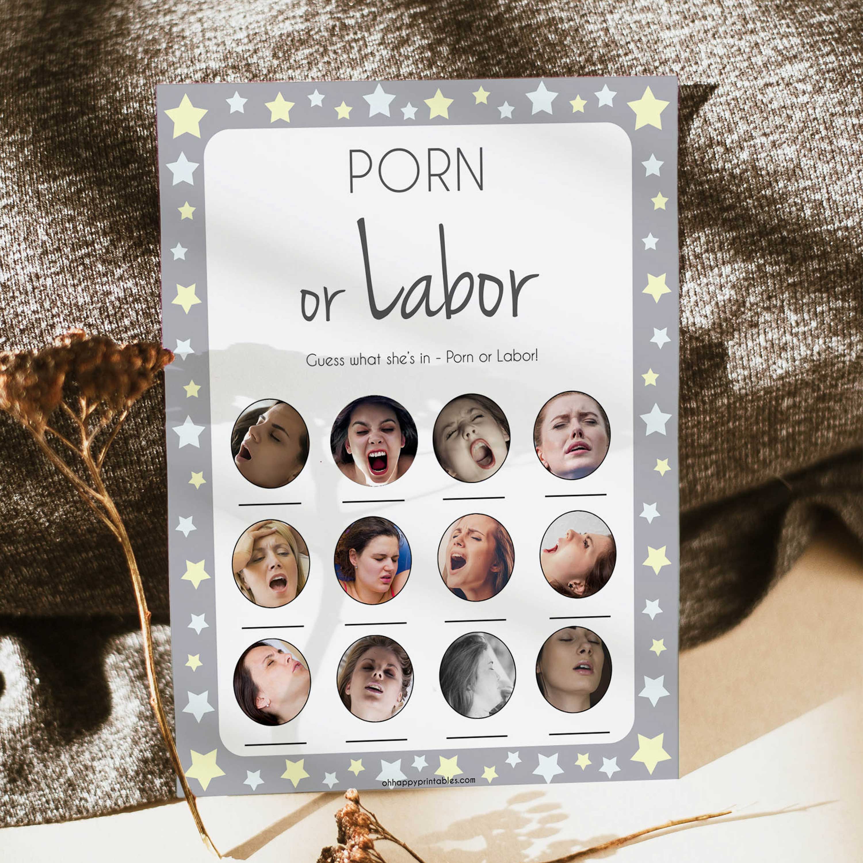 porn or labor baby shower games, porn or labour games, fun baby shower games, popular baby shower games, fun baby games