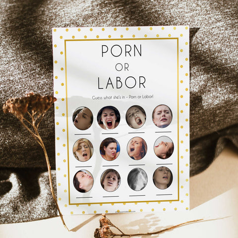 labor or porn game, porn or labor game, Printable baby shower games, baby gold dots fun baby games, baby shower games, fun baby shower ideas, top baby shower ideas, gold glitter shower baby shower, friends baby shower ideas