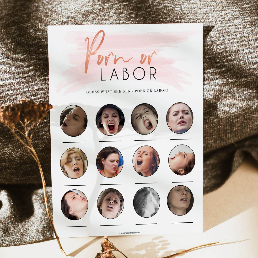 Porn or Labor Game, Porn or Labour, Porn Labour, Porn Labor, Pink, Baby Shower Games, Porn or Labour Game, Porn Labor Game, Labor Porn, fun baby shower games, popular baby shower games