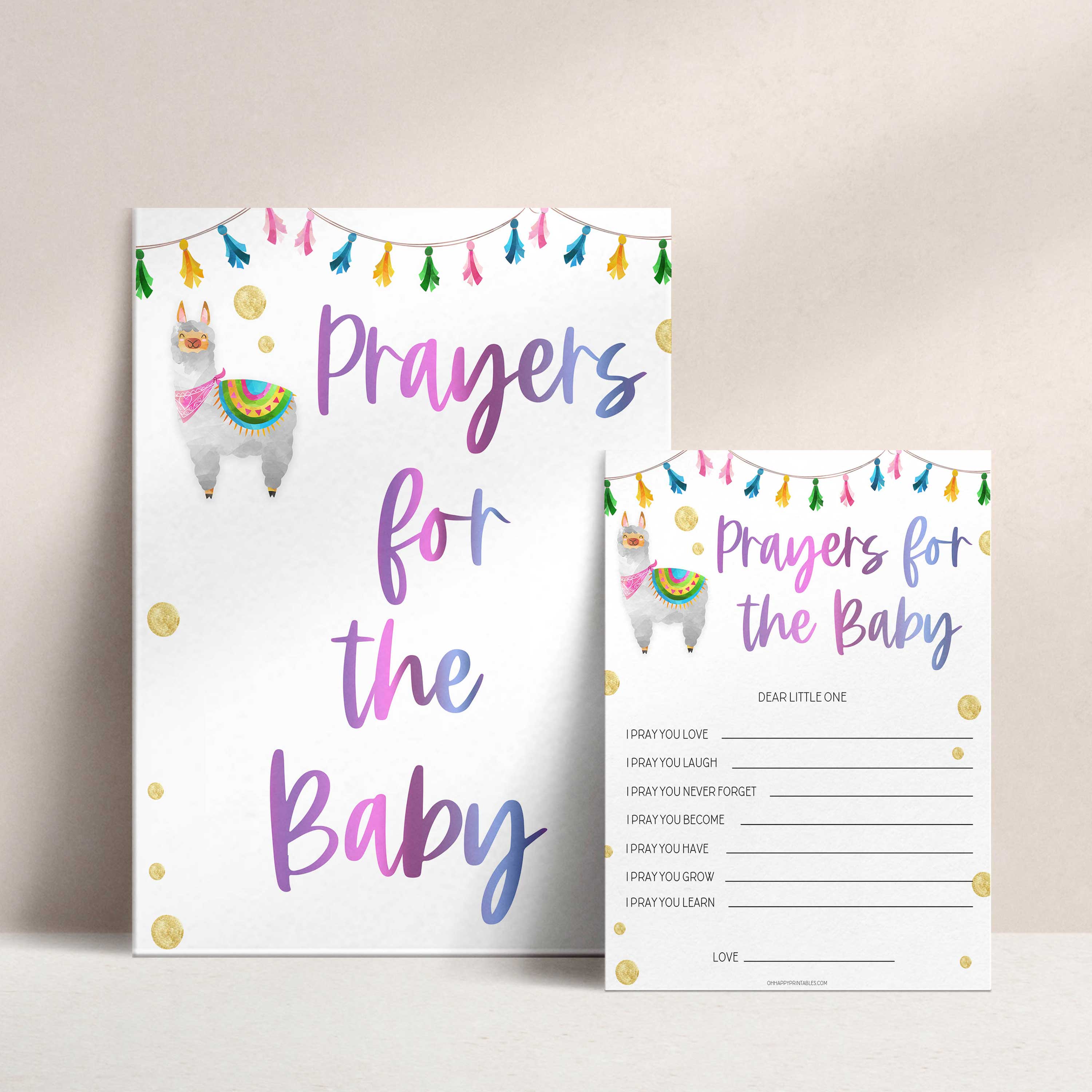 prayers for the baby, baby prayers keepsake, Printable baby shower games, llama fiesta fun baby games, baby shower games, fun baby shower ideas, top baby shower ideas, Llama fiesta shower baby shower, fiesta baby shower ideas