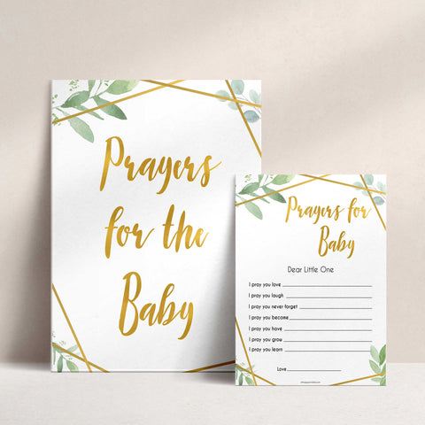 gold geometric prayers for baby baby shower games, printable baby shower games, fun baby games, popular baby games, gold baby games