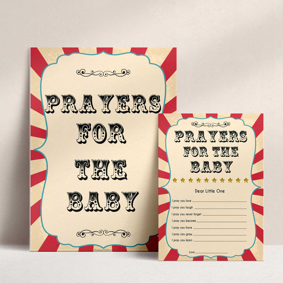 Circus prayers for the baby baby shower games, circus baby games, carnival baby games, printable baby games, fun baby games, popular baby games, carnival baby shower, carnival theme