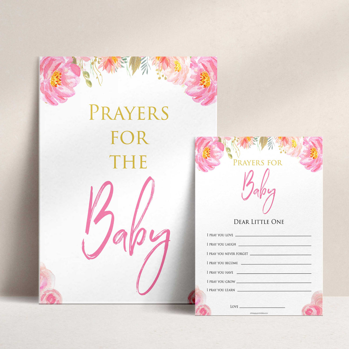 Prayers for the Baby Game - Pink Blush Floral