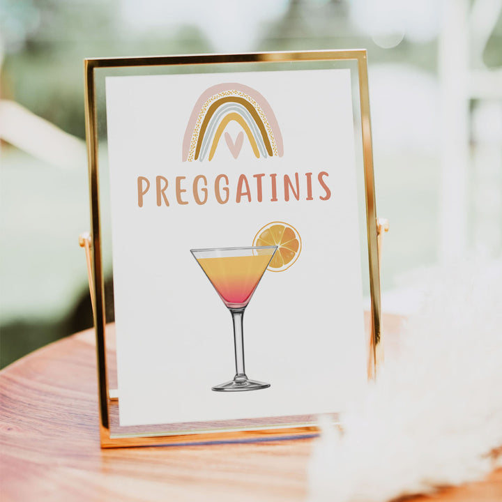 preggatinis baby table sign, Boho rainbow baby decor, printable baby table signs, printable baby decor, baby boho rainbow table signs, fun baby signs, baby boho rainbow fun baby table signs
