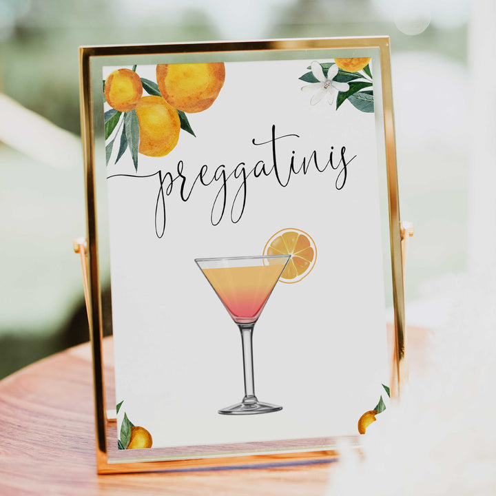 preggatinis baby shower table signs, Little cutie baby decor, printable baby table signs, printable baby decor, baby little cutie table signs, fun baby signs, baby little cutie fun baby table signs, citrus baby shower signs,