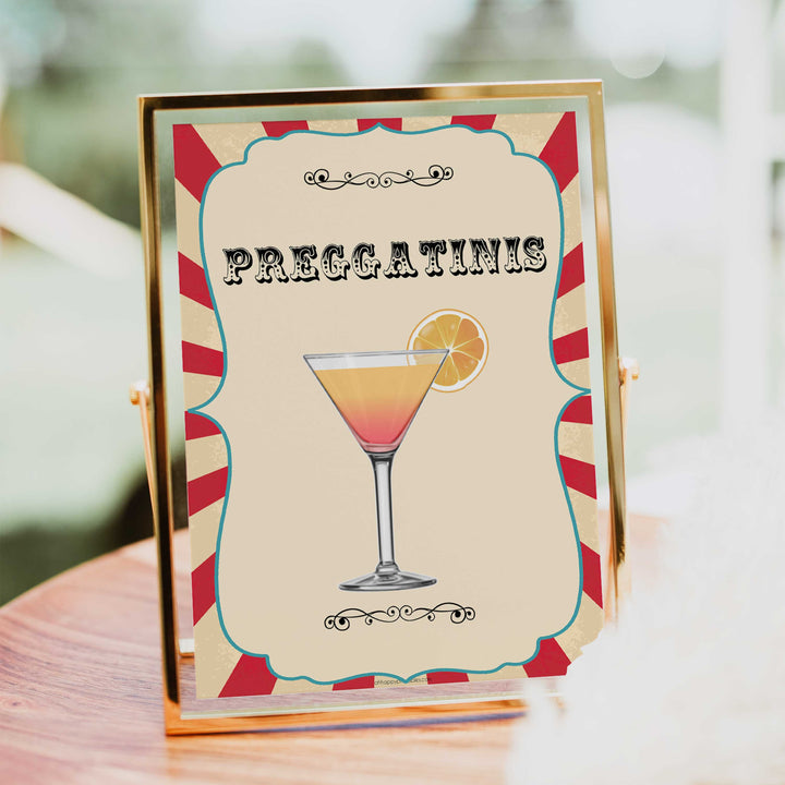 preggatinis baby table sign, preggatinis decor baby sign, Circus baby decor, printable baby table signs, printable baby decor, carnival table signs, fun baby signs, circus fun baby table signs