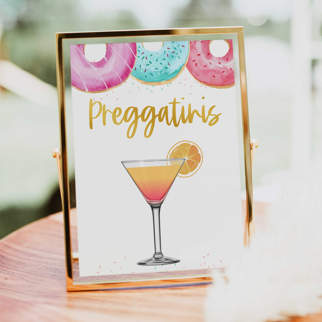 preggatinis baby table sign, Donut baby decor, printable baby table signs, printable baby decor, baby sprinkles table signs, fun baby signs, baby donut fun baby table signs