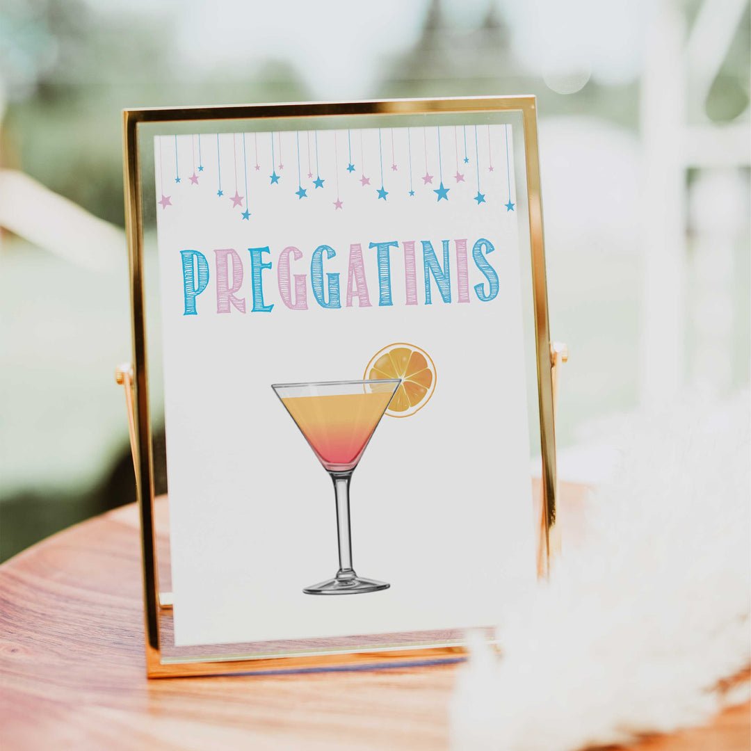 Gender reveal baby signs, preggatinis baby signs, baby shower signs, baby shower decor, gender reveal ideas, top baby shower ideas, printable baby signs