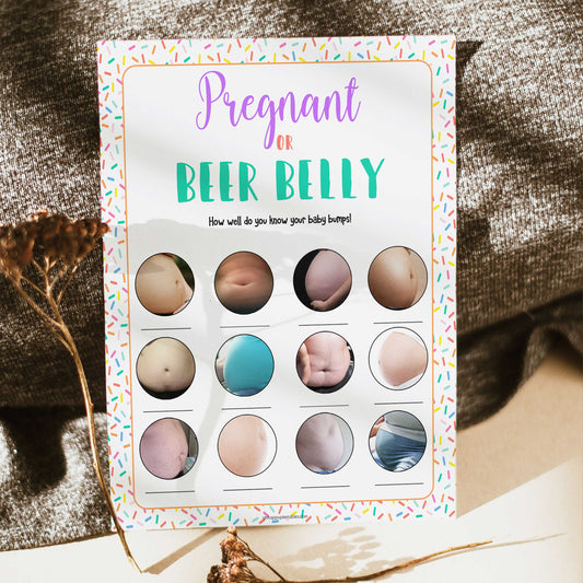 pregnant or beer belly game, Printable baby shower games, baby sprinkle fun baby games, baby shower games, fun baby shower ideas, top baby shower ideas, sprinkle shower baby shower, friends baby shower ideas