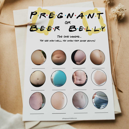 pregnant or beer belly baby game, Printable baby shower games, friends fun baby games, baby shower games, fun baby shower ideas, top baby shower ideas, friends baby shower, friends baby shower ideas