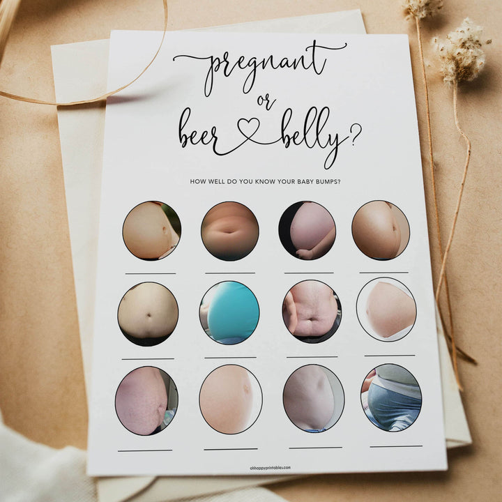Minimalist baby shower games, pregnant or beer belly baby games, 10 baby game bundles, fun baby games, printable baby games, top baby games, popular baby games, labor or porn games, neutral baby games, gender reveal games