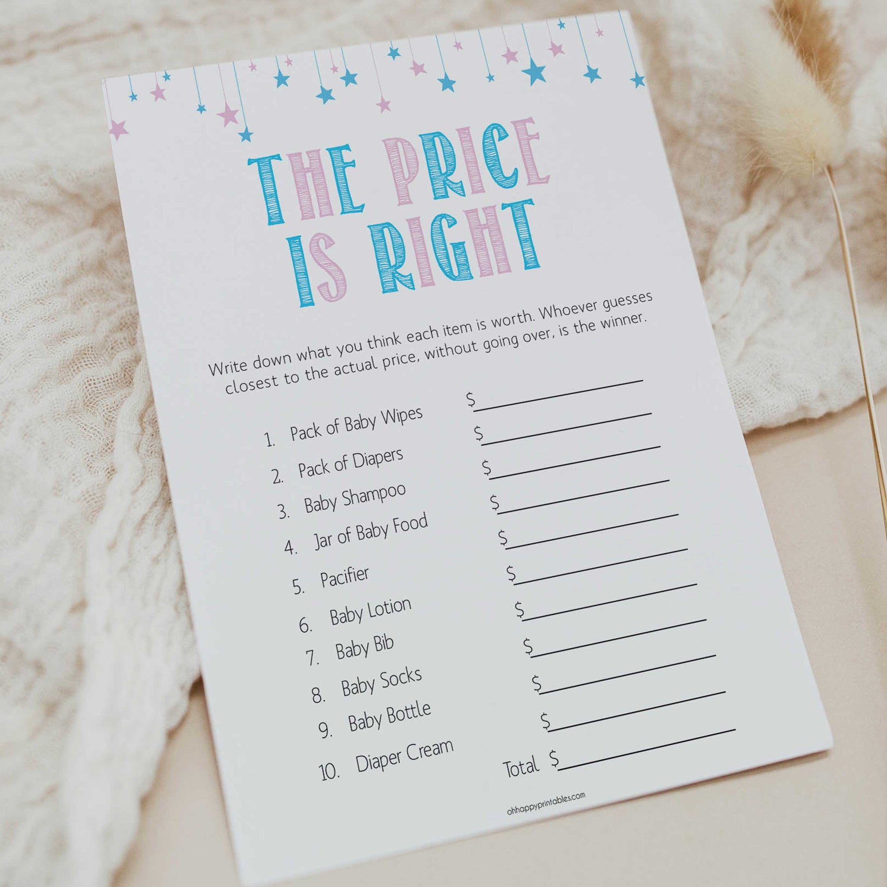 Gender reveal baby games, the price is right baby game, gender reveal shower, fun baby games, gender reveal ideas, popular baby games, best baby games, printable baby games, gender reveal baby games