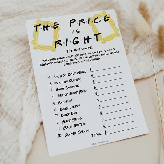 baby shower price is right, Printable baby shower games, friends fun baby games, baby shower games, fun baby shower ideas, top baby shower ideas, friends baby shower, friends baby shower ideas