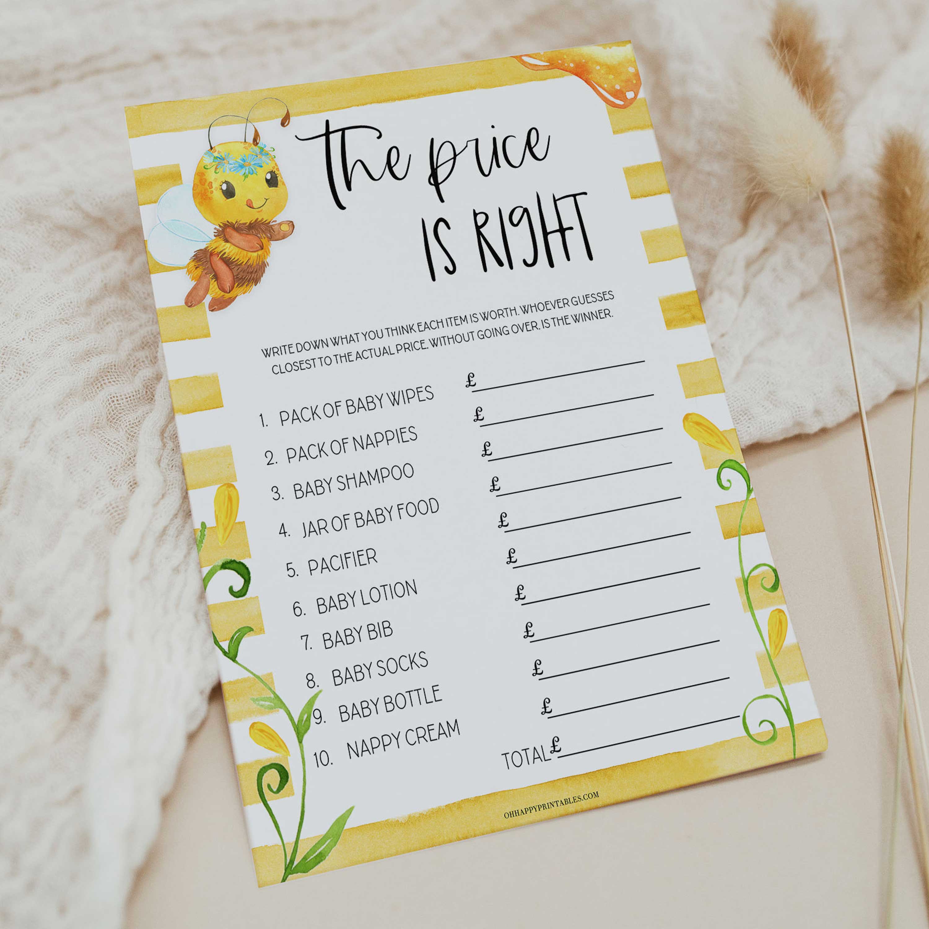 price is right game, baby price is right, Printable baby shower games, mommy bee fun baby games, baby shower games, fun baby shower ideas, top baby shower ideas, mommy to bee baby shower, friends baby shower ideas