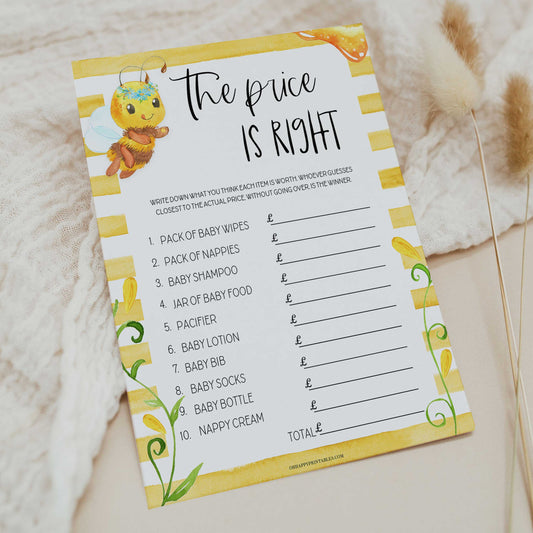 price is right game, baby price is right, Printable baby shower games, mommy bee fun baby games, baby shower games, fun baby shower ideas, top baby shower ideas, mommy to bee baby shower, friends baby shower ideas