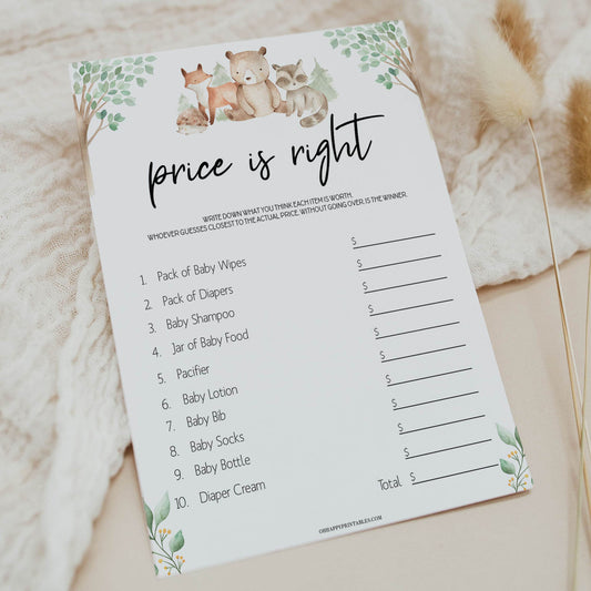 price is right baby shower game, Printable baby shower games, woodland animals baby games, baby shower games, fun baby shower ideas, top baby shower ideas, woodland baby shower, baby shower games, fun woodland animals baby shower ideas