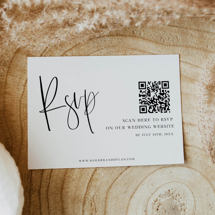 editable QR RSVP Code card, CALLIGRAPHY editable wedding invitation suite, editable wedding stationery, printable wedding stationery, modern wedding items, wedding save the dates