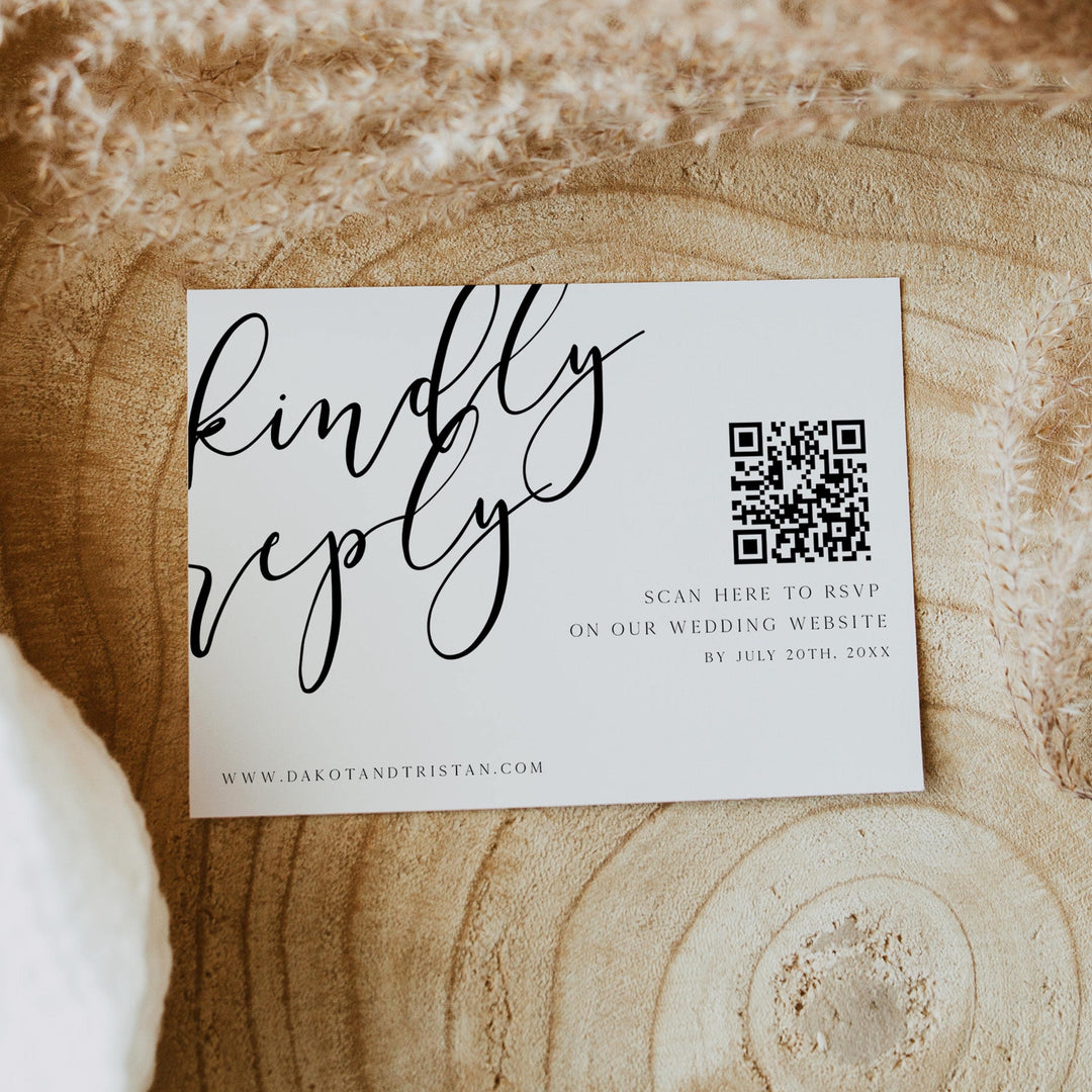 editable rsvp card, editable QR rsvp card, CALLIGRAPHY editable wedding invitation suite, editable wedding stationery, printable wedding stationery, modern wedding items, wedding save the dates