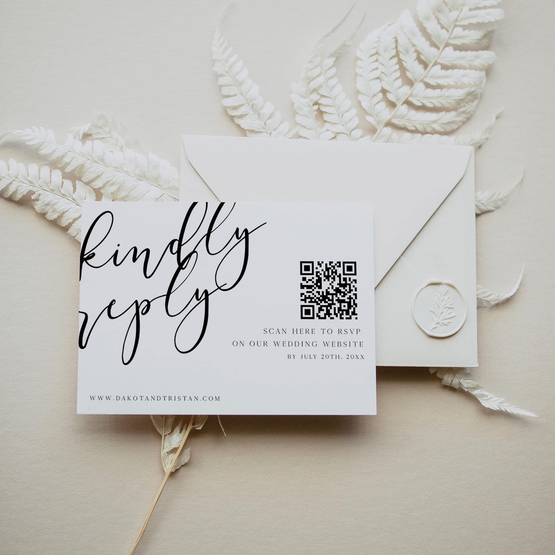 editable rsvp card, editable QR rsvp card, CALLIGRAPHY editable wedding invitation suite, editable wedding stationery, printable wedding stationery, modern wedding items, wedding save the dates